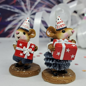 Wee Forest Folk Special M-223 and M-224 - Party Boy and Girl (RWB)