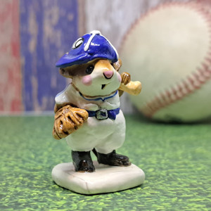 Wee Forest Folk Miniatures MS-15 - Batter-up! (White/Blue) 