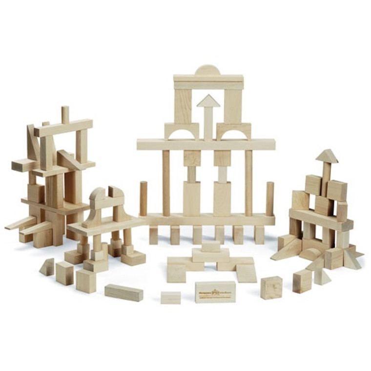 Master Builder Block Set by Maple Landmark, 104 Pieces 