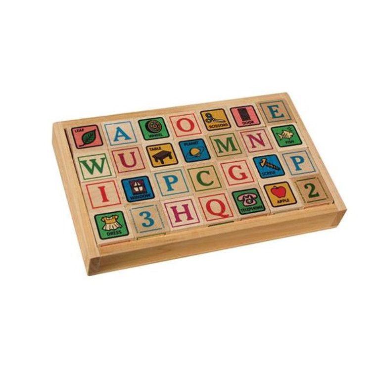 Maple Landmark ABC Blocks, Printed with Tray