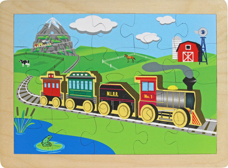 Maple Landmark Countryside Railroad Jigsaw Puzzle, 20 Pieces