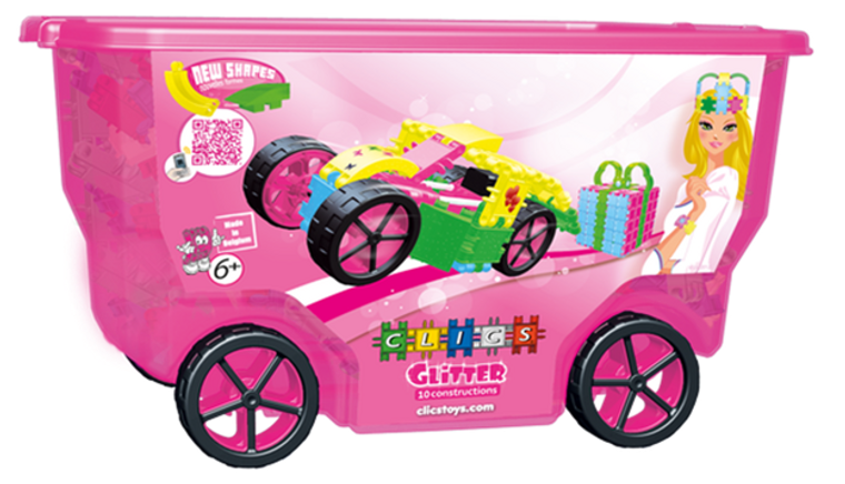 Clics Glitter Rollerbox Construction Set, 400 Pieces