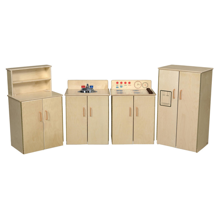Classic Play Kitchen, Set of Four Appliances with Deluxe Hutch 
