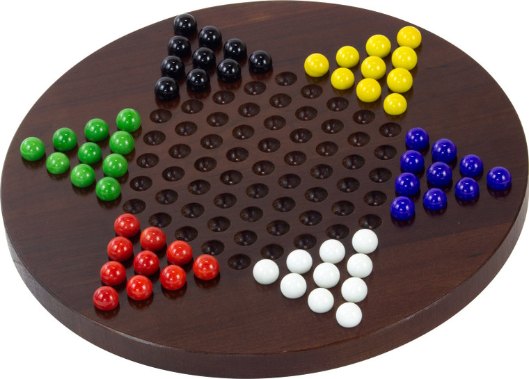 Maple Landmark Wooden Chinese Checkers Game, Dark Maple