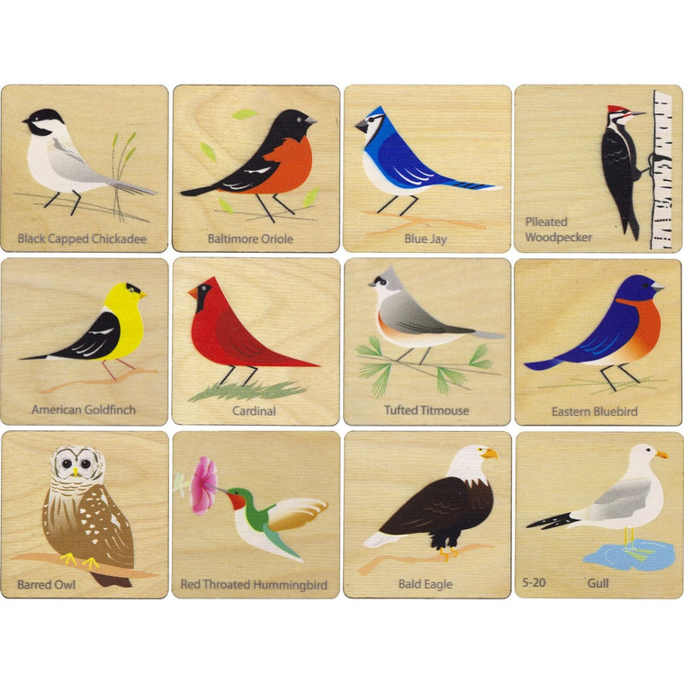 Birds Memory Tiles by Maple Landmark