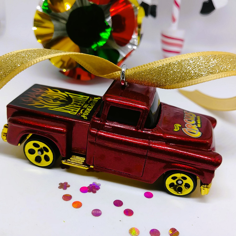 1956 Chevy Truck Inspired Ornament with Fire Eater Circus Graphics 