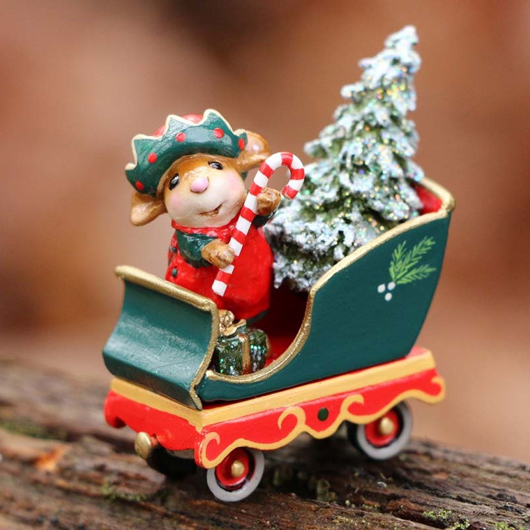 Wee Forest Folk Miniatures M-744a - Elf Sleigh Ride