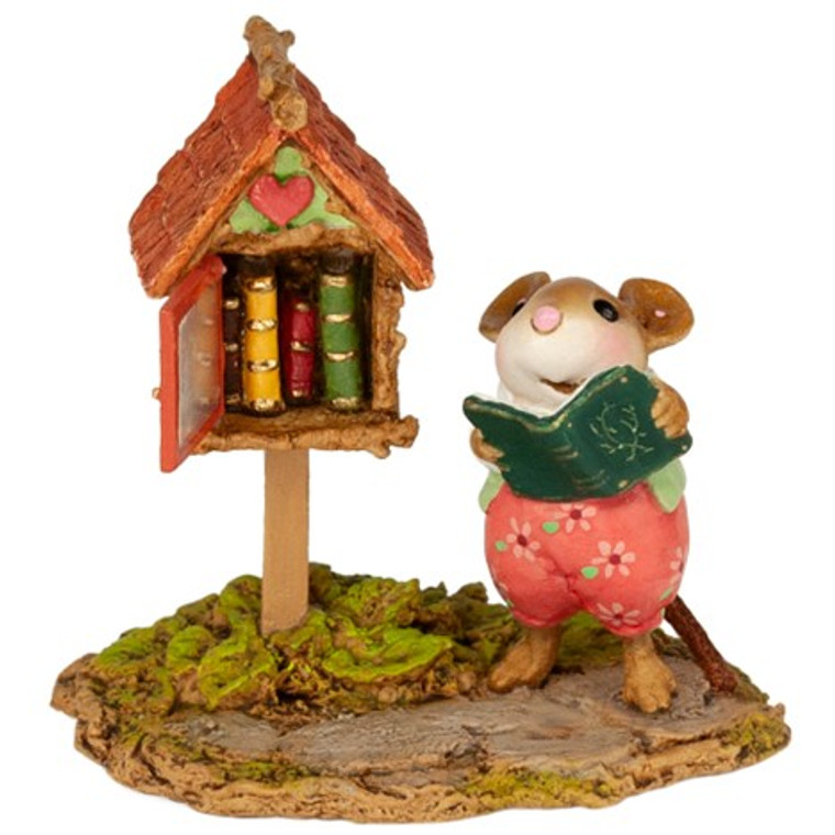 Wee Forest Folk Miniatures M-741a - Little Library (Pink)