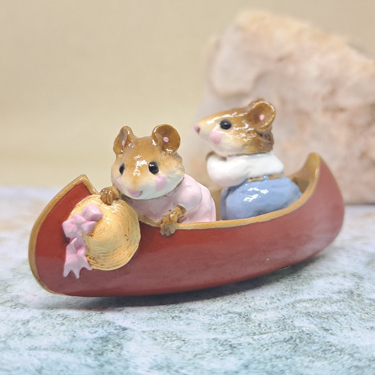 Wee Forest Folk Miniatures MS-11 - Two in a Canoe (Rust) 