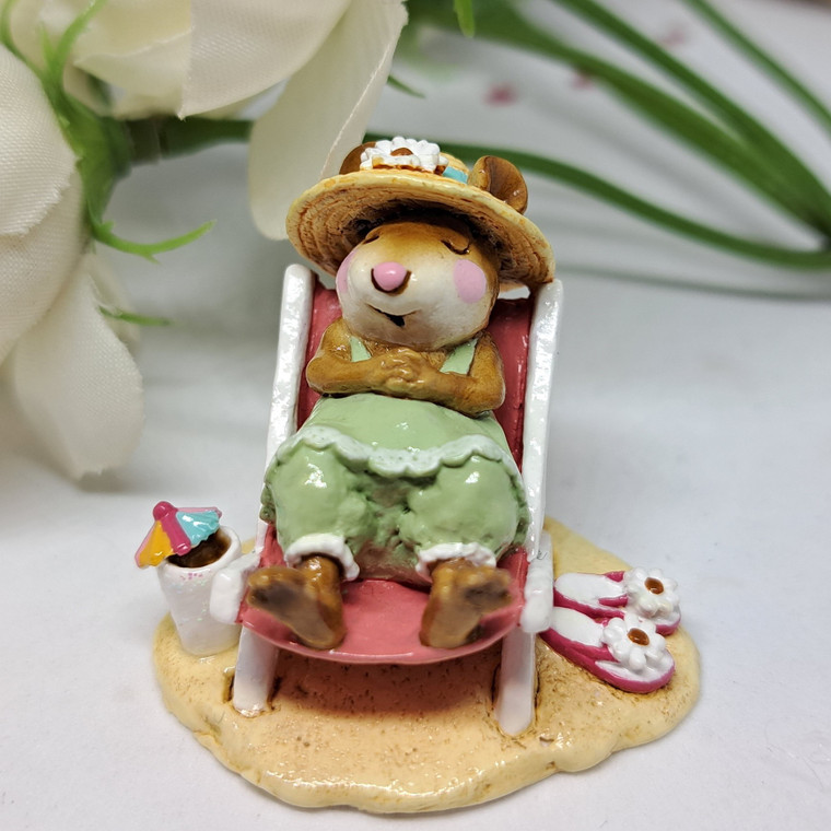 Wee Forest Folk Miniatures M-234 - Sun Snoozer (Pink Chair)