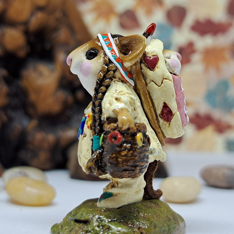Wee Forest Folk Miniatures M-107b - Running Doe & Little Dear (Pink) 