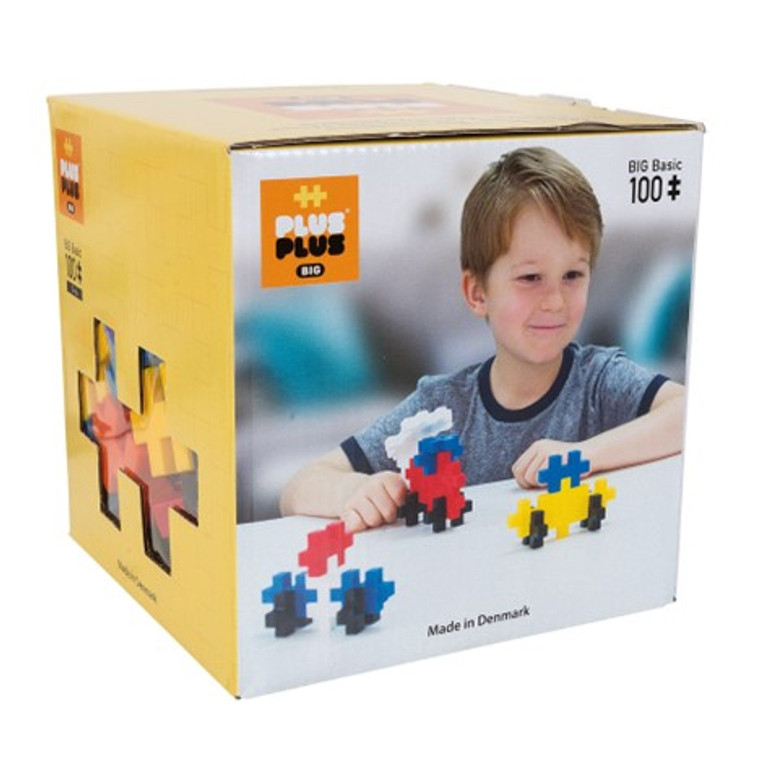 Plus Plus BIG Building Set, 100 BIG Basic Color Pieces