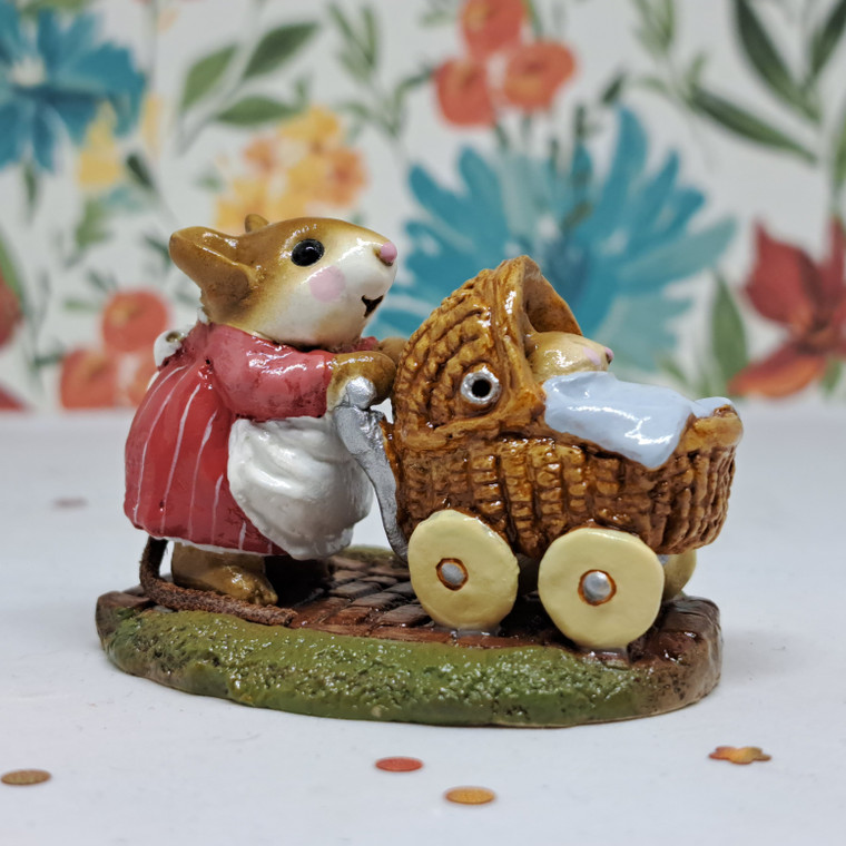 Wee Forest Folk Miniatures M-128 - Strolling with Baby (Blue) 