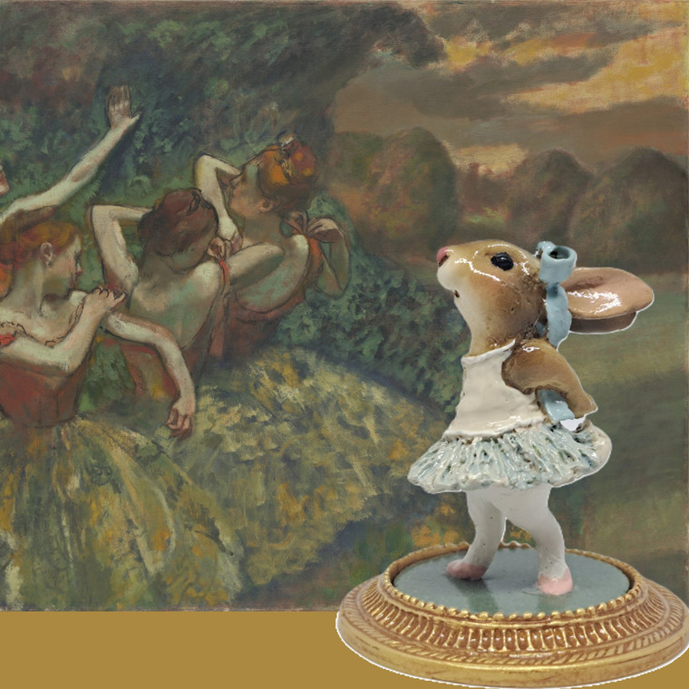 Wee Forest Folk Meadow Muses MU-1 - Rabbit Dancer a la Degas (Blue)
