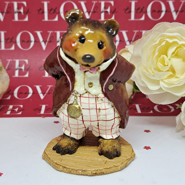 Wee Forest Folk Miniatures BB-12 - Grandfather Bear Special (Burgundy)