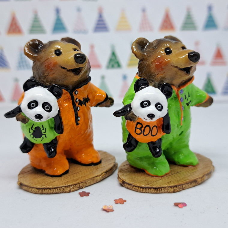 Wee Forest Folk Miniatures BB-10 - Nightie Bear (Halloween Special w/ Panda)