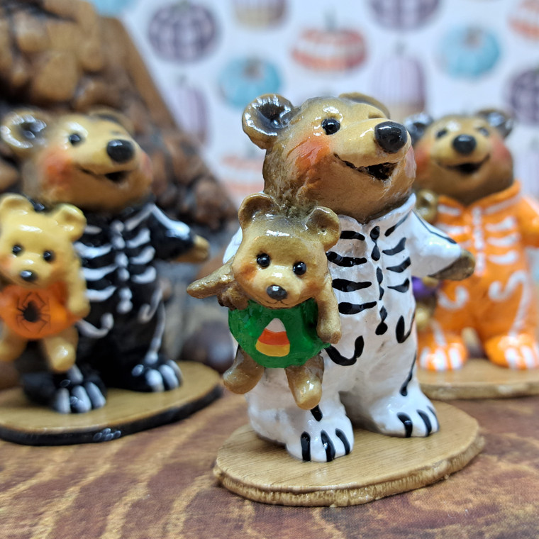 Wee Forest Folk Miniatures BB-10 - Nightie Bear (Halloween Skeleton)