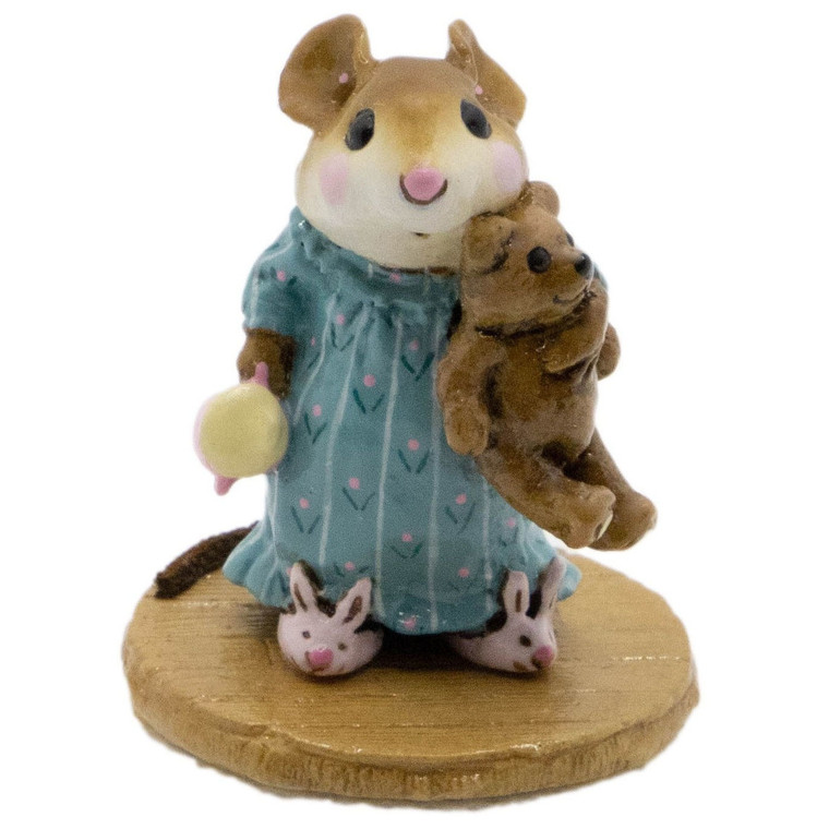 Wee Forest Folk Miniatures M-218 - Mousey's Bunny Slippers (Blue)