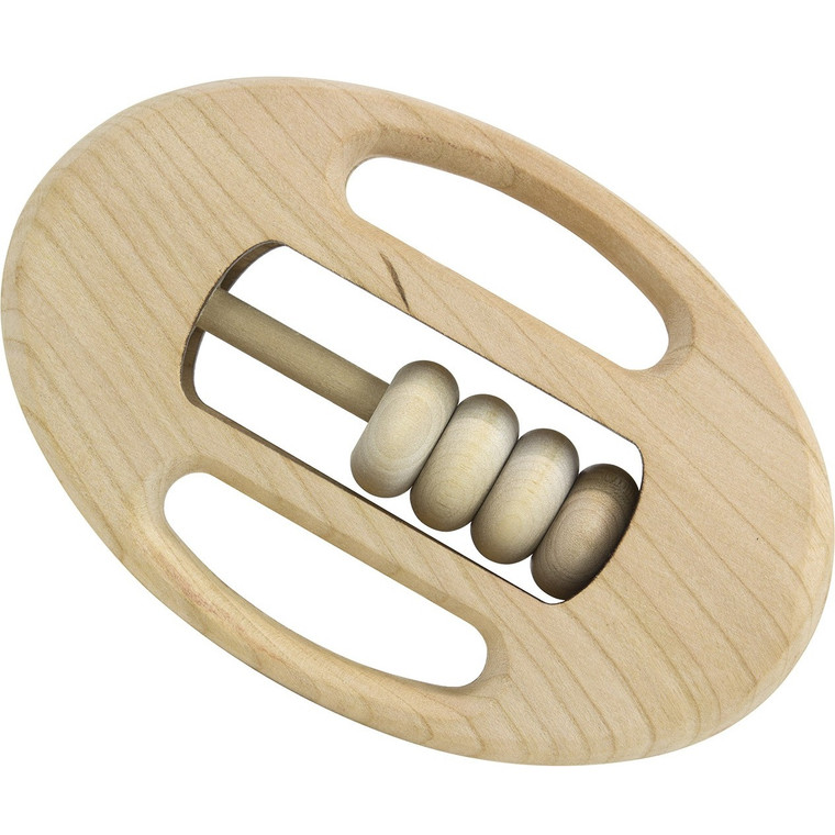 Spinning Beads Wooden Cheri Rattle, Unfinished, By Maple Landmark 