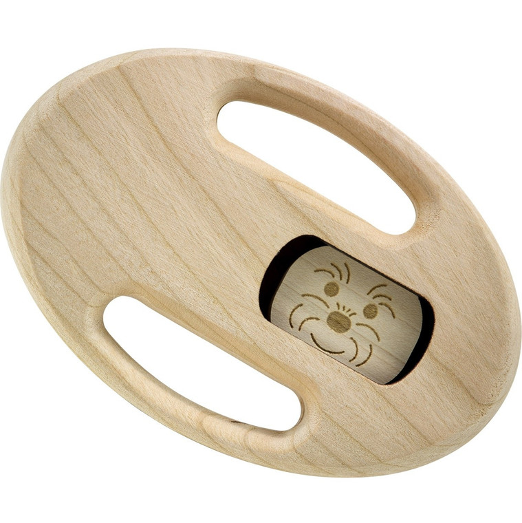 Peek-A-Boo Wooden Cheri Rattle, Unfinished, By Maple Landmark