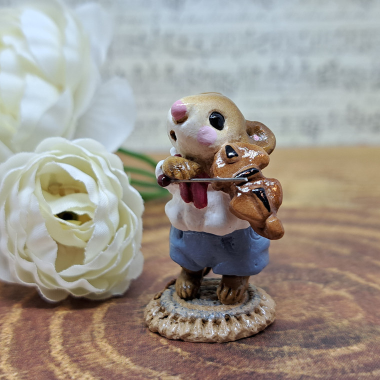 Wee Forest Folk Miniatures M-031 - Mouse Violinist (Blue)