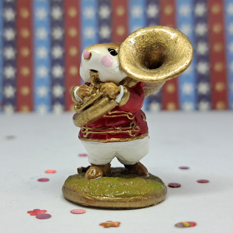 Wee Forest Folk Miniatures M153c - Tuba Player (Red) 