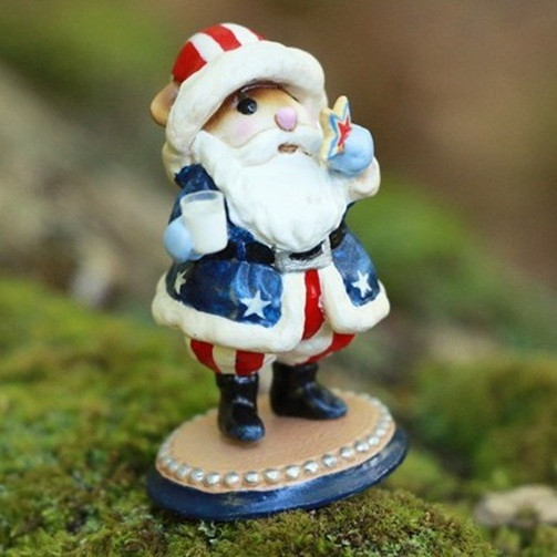 Wee Forest Folk Limited Edition M-716a - Star Spangled Santa