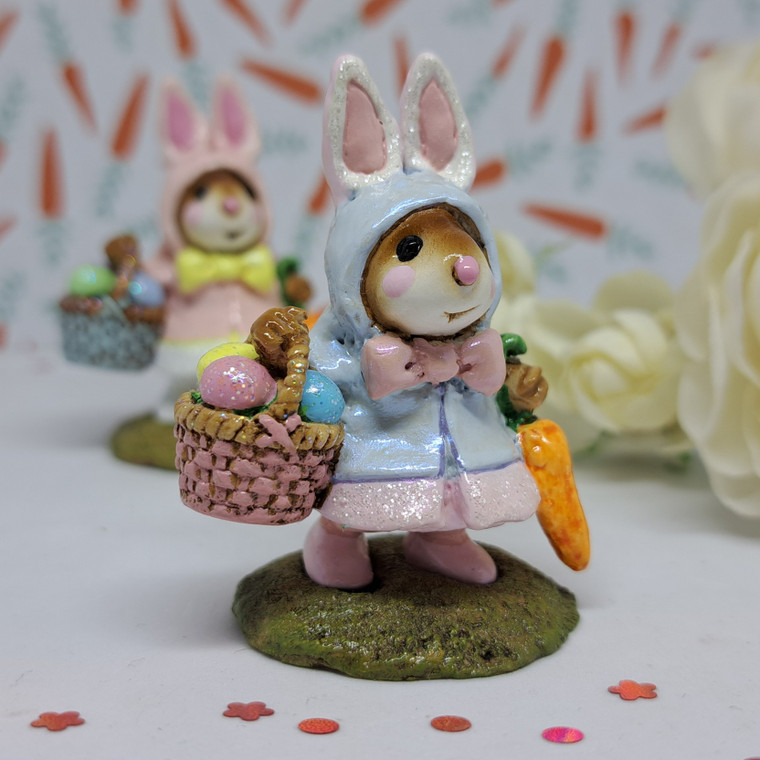 Wee Forest Folk Miniatures M-306 - Miss Esther Bunny (Blue)