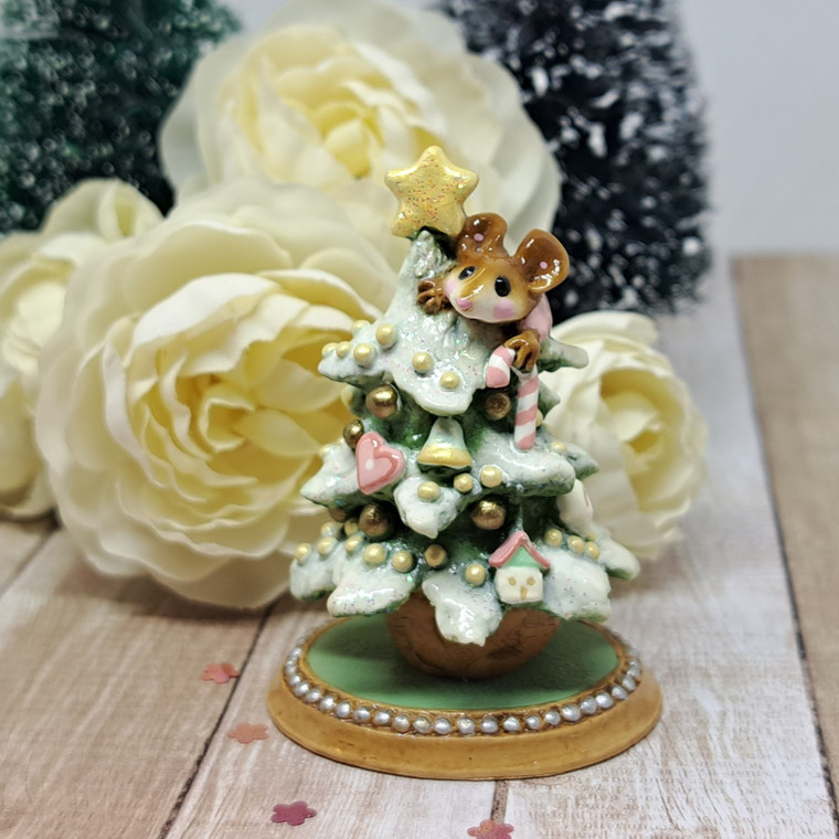 Wee Forest Folk Miniatures M-240a - Tree Alone (Snowy Tree / Pink) 