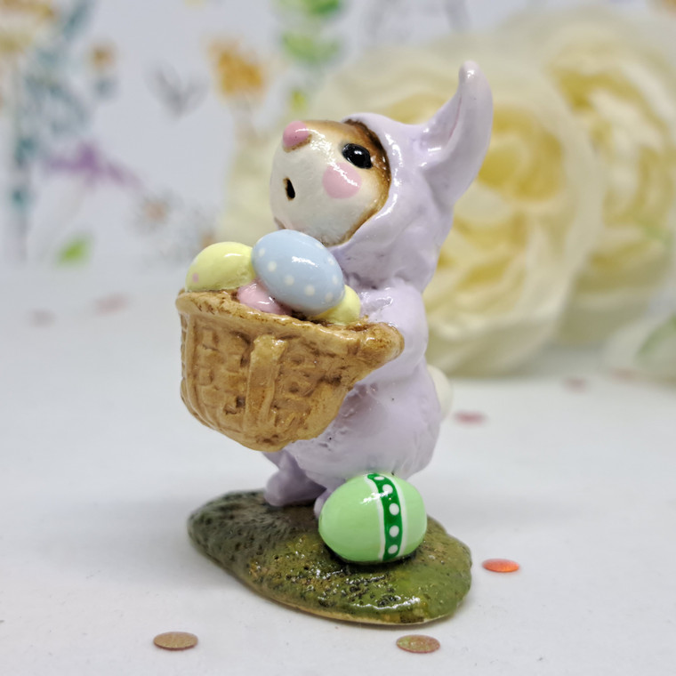 Wee Forest Folk Miniatures M-082 - Easter Bunny Mouse (Lavender)