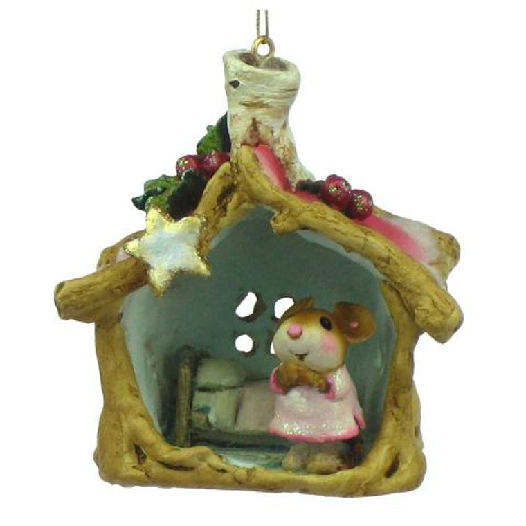 Wee Forest Folk Miniature Figurine - A Little Christmas House (CO-8-Green)
