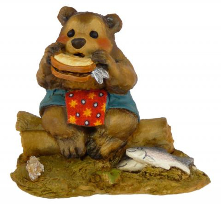 Wee Forest Folk Miniature - Lunch on a Log (BB-3-Teal)