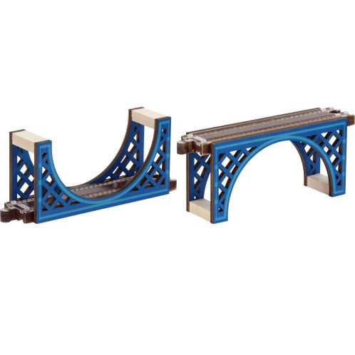 Wooden Train Track Reversing Arch Bridge Set By Maple Landmark