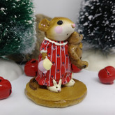 Wee Forest Folk Miniatures M-218 - Mousey's Bunny Slippers (Red) 