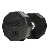 TKO 5-50 lb. 10-Sided Rubber Dumbbell Set