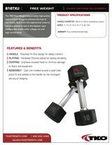 TKO Tri-Grip Urethane Hex Dumbbell Sets