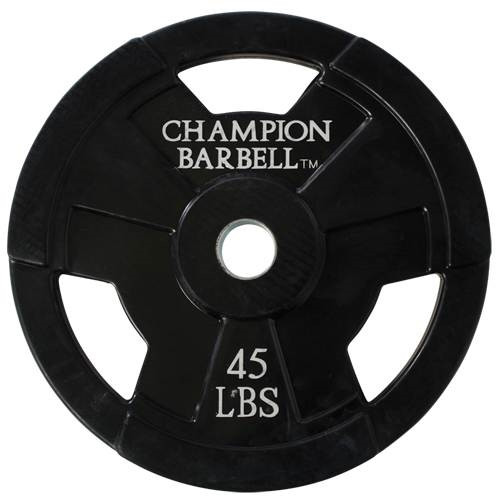 Champion Barbell Olympic Rubber Coated Grip Plate