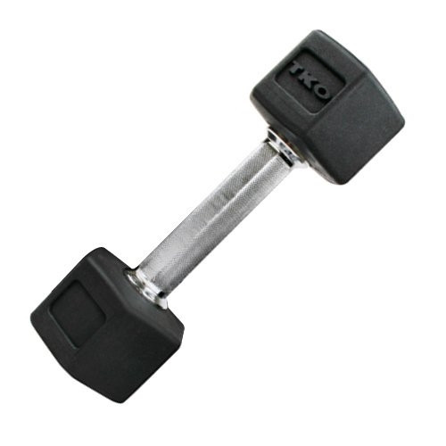 TKO 5-60 lb. Tri-Grip Rubber Hex Dumbbell Set