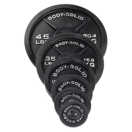 Body Solid 255 lb Cast Iron Olympic Plate Set- (LOCAL PICKUP ONLY)