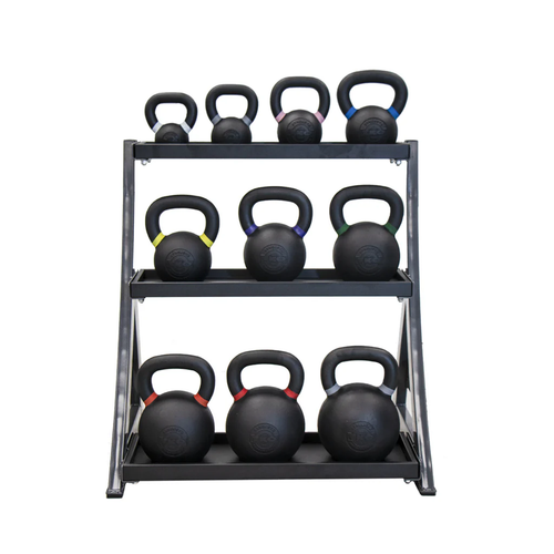 TKO Cast Kettlebell Set w/ 3-Tier Rack- (4 kg - 36 kg)