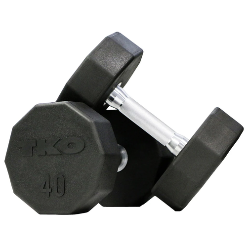 TKO 5-50 lb. 10-Sided Rubber Dumbbell Set