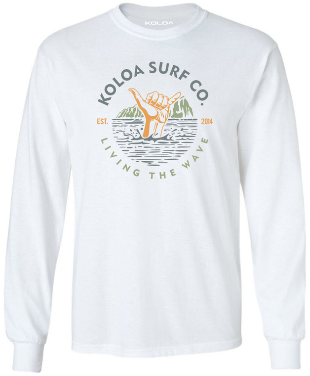 Koloa Shaka Long Sleeve T-Shirt- White