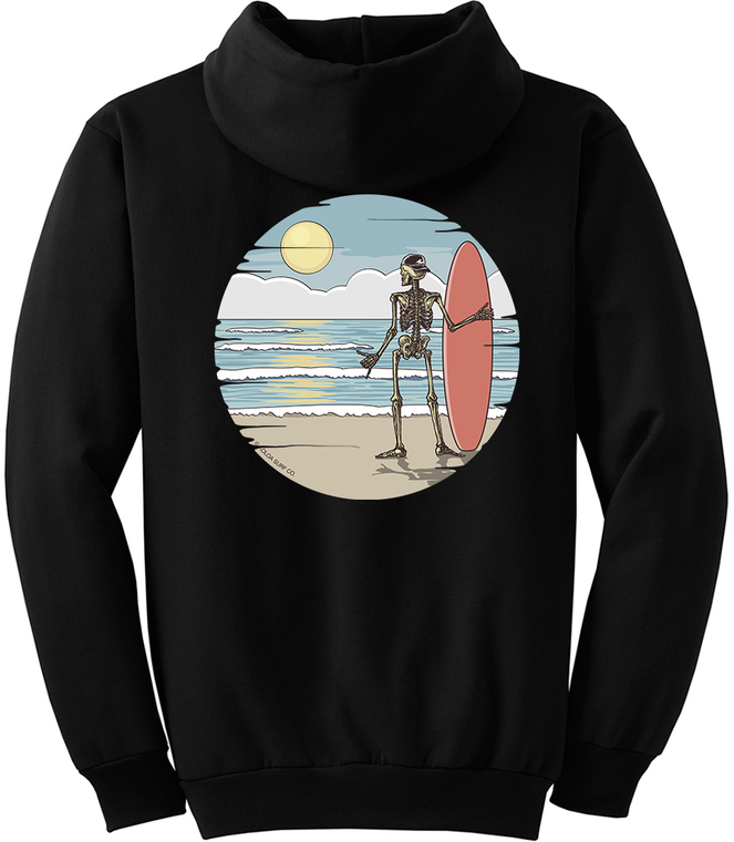 Koloa Shaka Skeleton Hoodie- Black