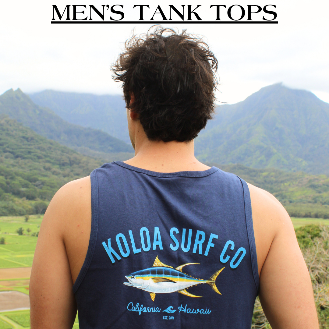 Discover the epitome of laid-back style with Koloa Surf Company's men's tank tops. Crafted for comfort and designed to exude effortless cool, our collection blends quality materials with vibrant prints and classic designs.