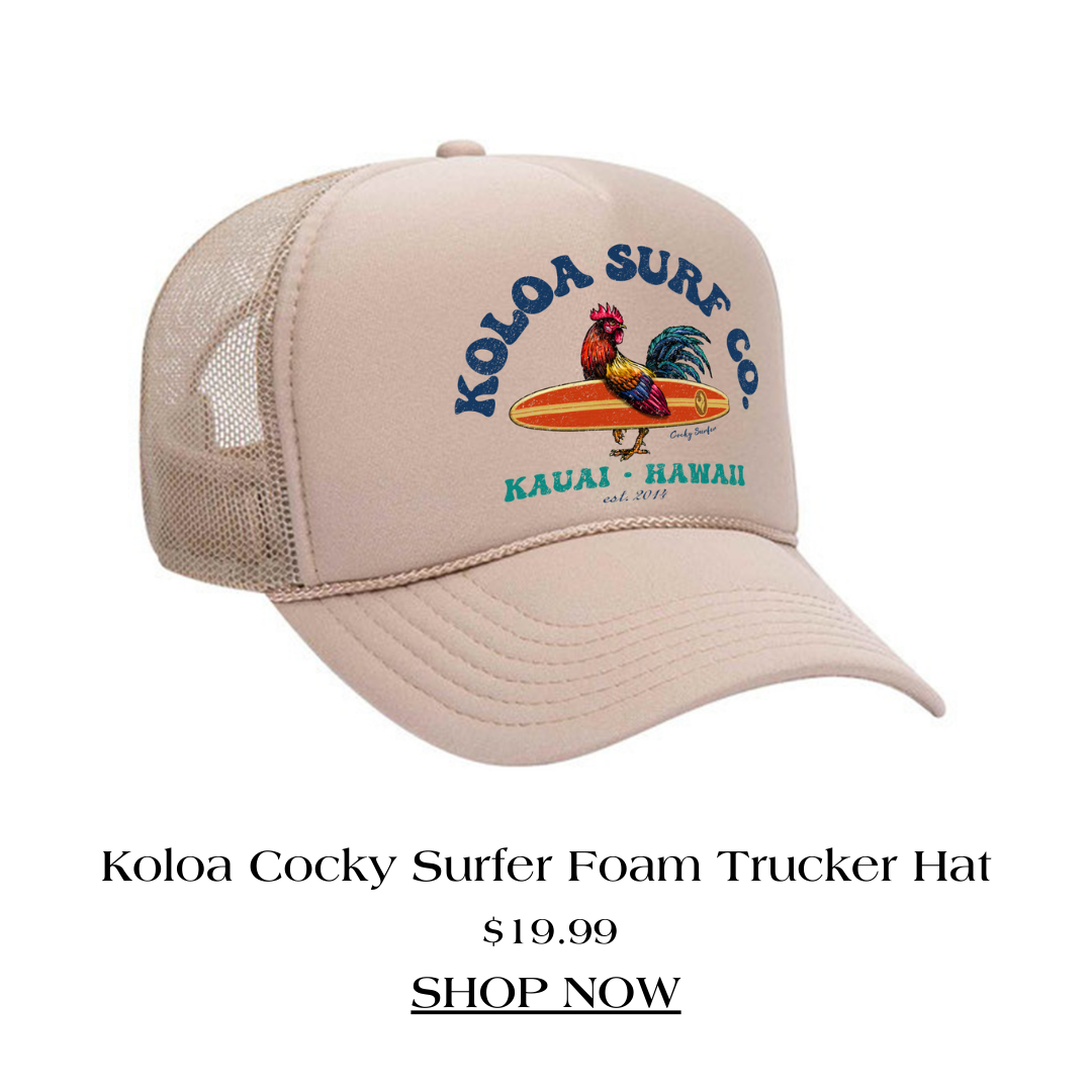 Koloa Surf Company foam surf hats: Lightweight, durable, and stylish headwear for your beach adventures.