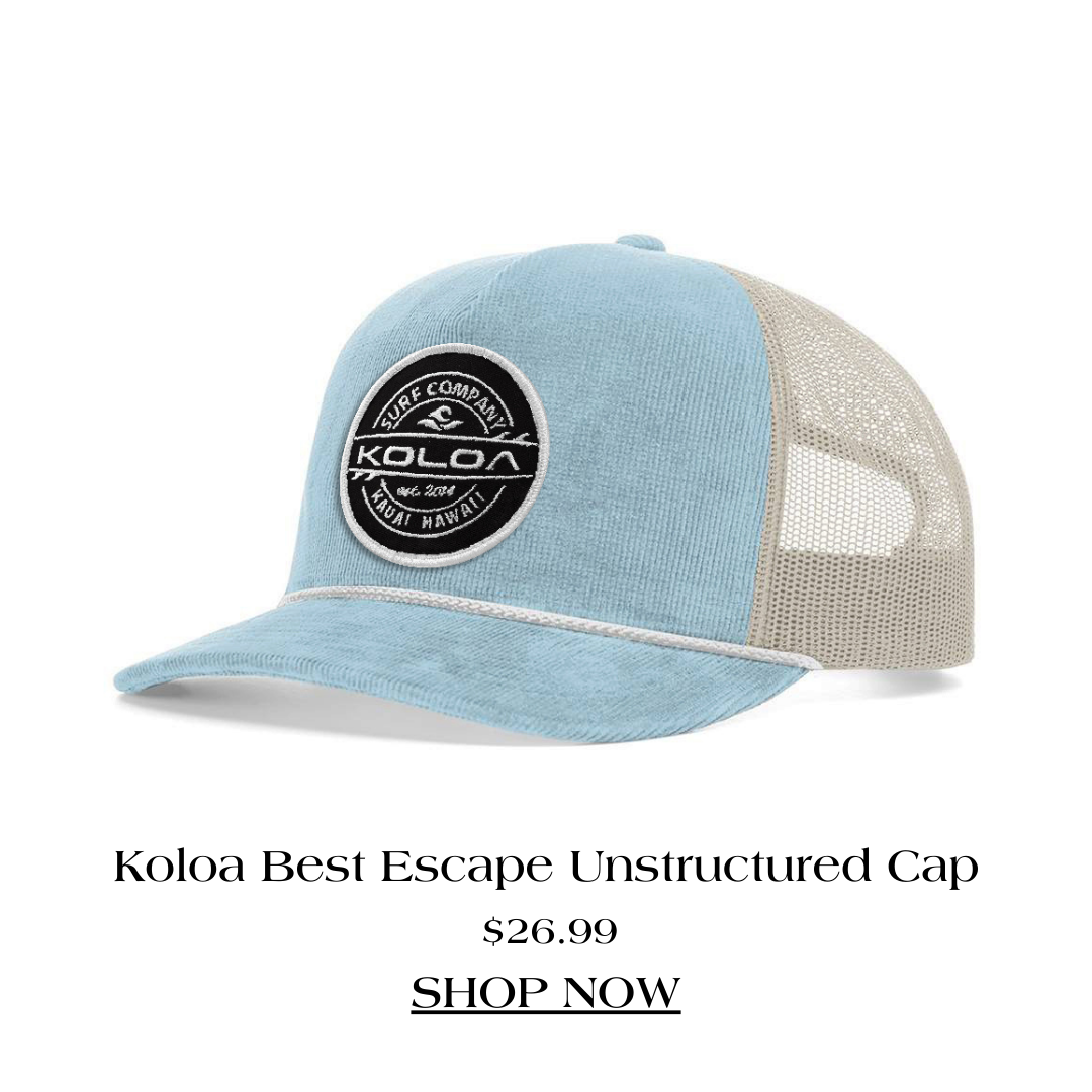 Koloa Best Escape Unstructured Cap: Embrace laid-back style with this versatile and comfortable hat, ideal for your outdoor escapes.