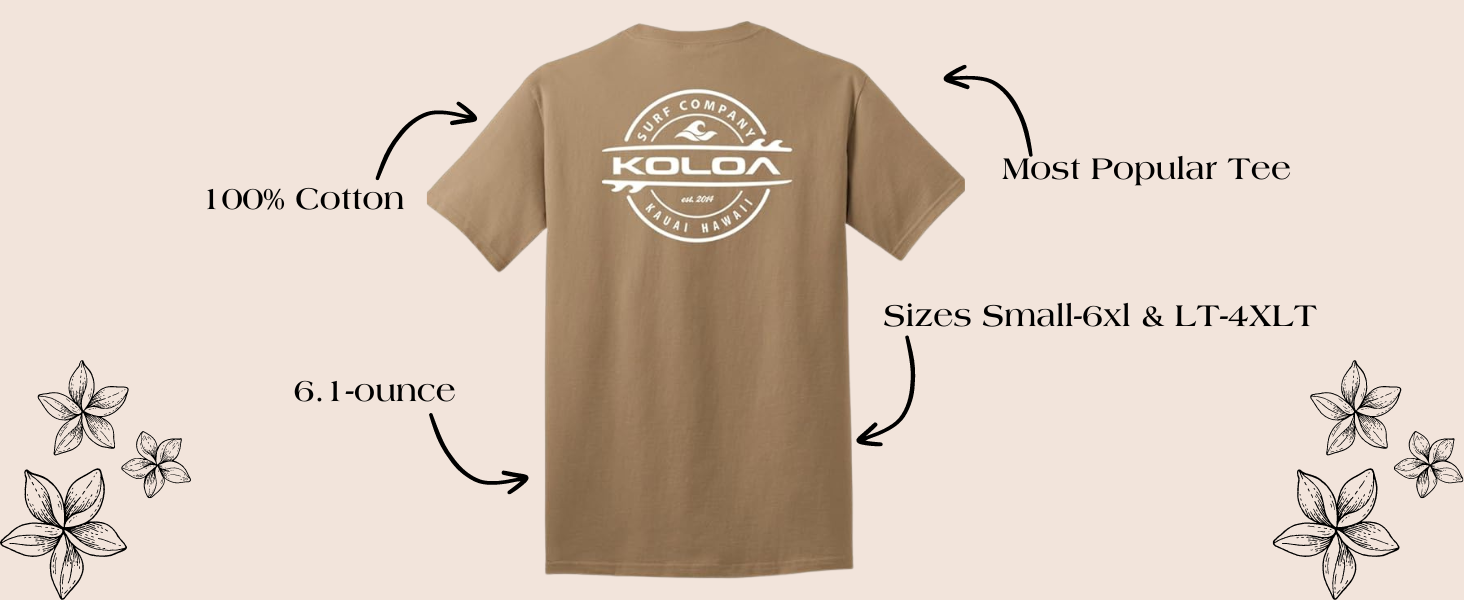 Koloa Surf Thruster Design Heavyweight Cotton Tee SPECS