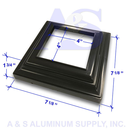 Plastic decorative base molding for aluminum column - A&S Aluminum Supply
