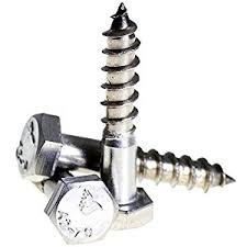 Lexar Industrial 100pk Hex Head Lag Bolts – 3/8 X 8, Zinc Plated, ASTM A307 Wood Screws