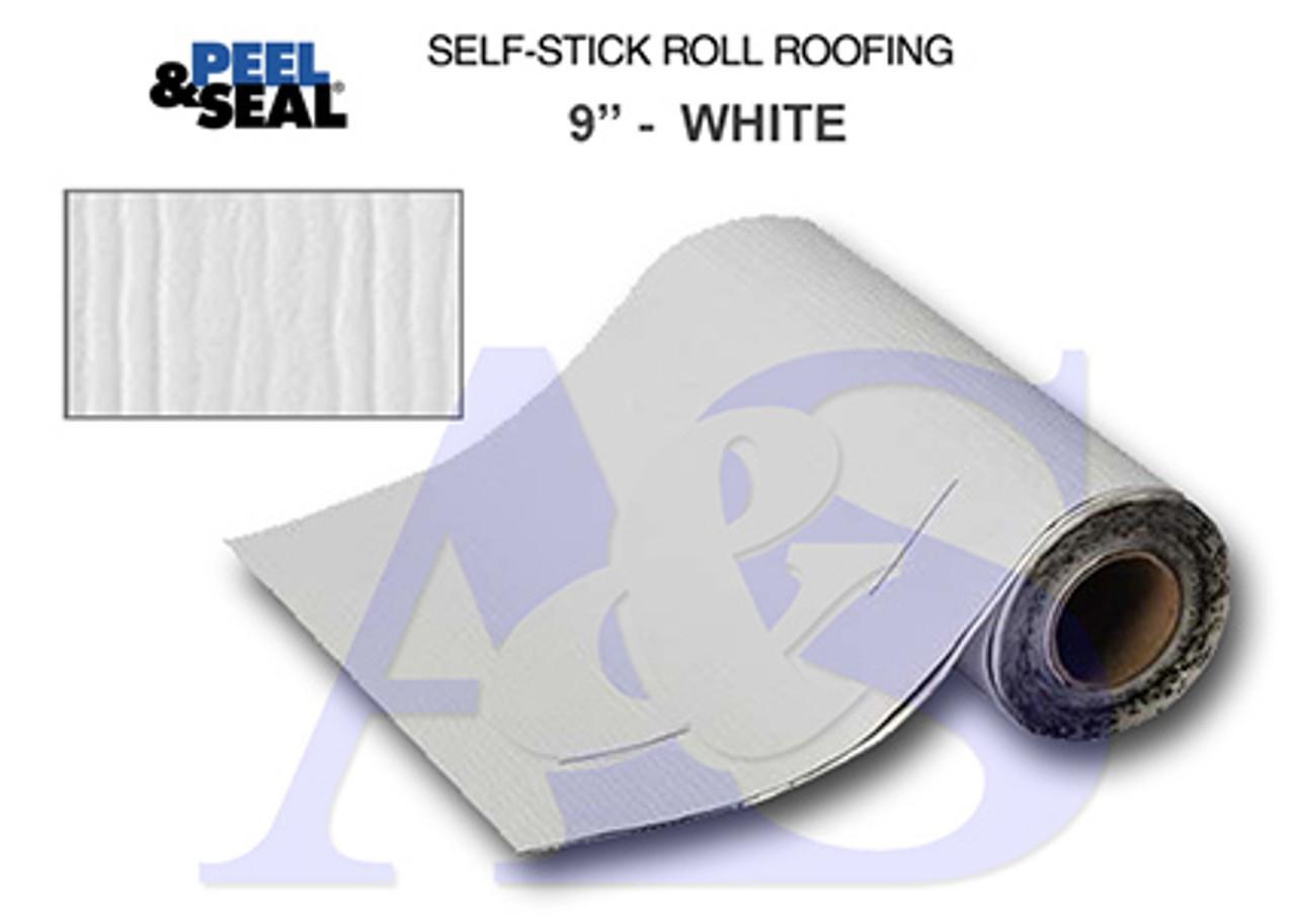 Peel seal self stick roll roofing white 9"